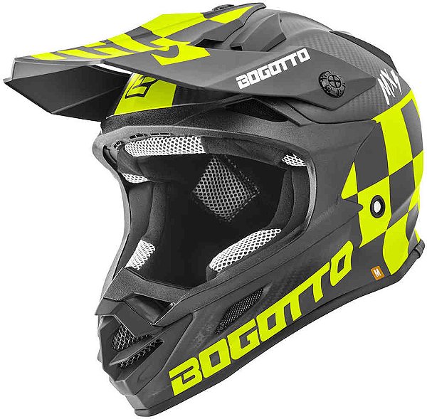 Capacete Bogotto V328 Xadrez Carbon