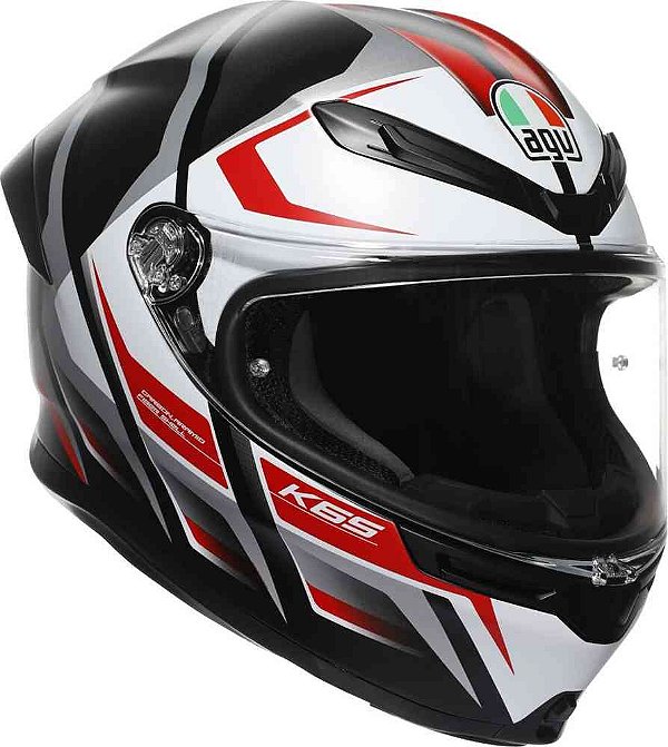 Capacete AGV K6-S Karve Preto Mate / Branco / Vermelho