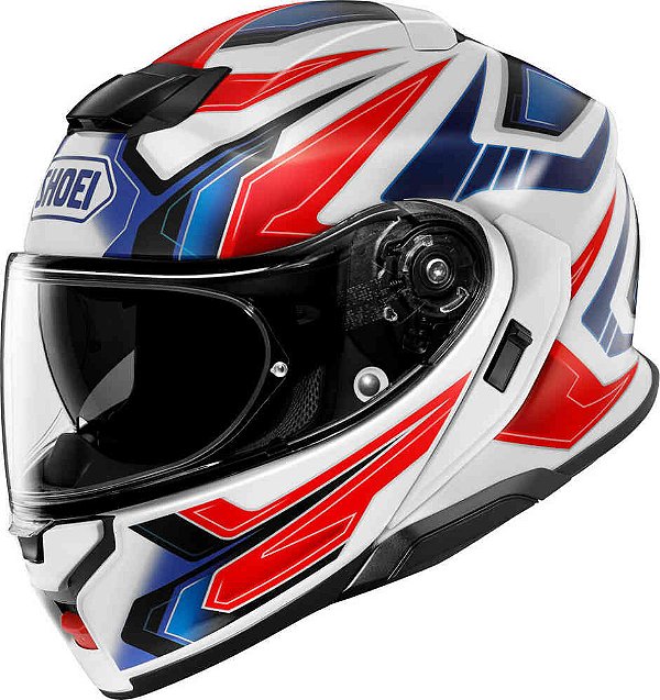 Capacete Shoei Neotec 3 Anthem - Branco/Vermelho/Azul