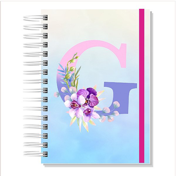 Caderno Alfabeto Floral Azul