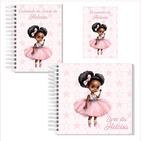Kit Livro + Caderneta + Porta Documentos Bailarina