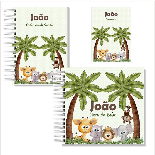 Kit Livro + Caderneta + Porta Documentos Safari Menino III