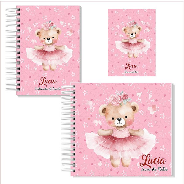 Kit Livro + Caderneta + Porta Documentos Bailarina II