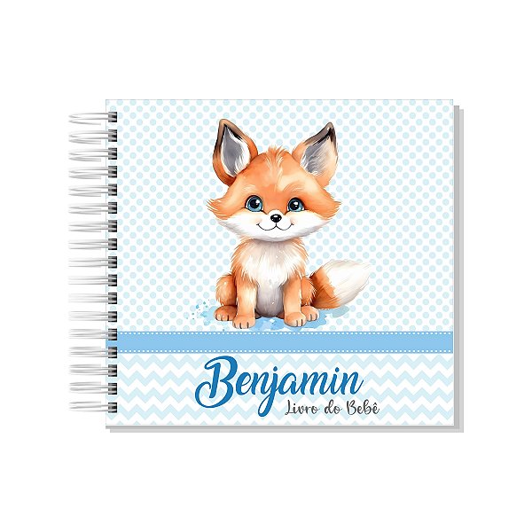 Livro do Bebê Raposinha Azul Claro Menino