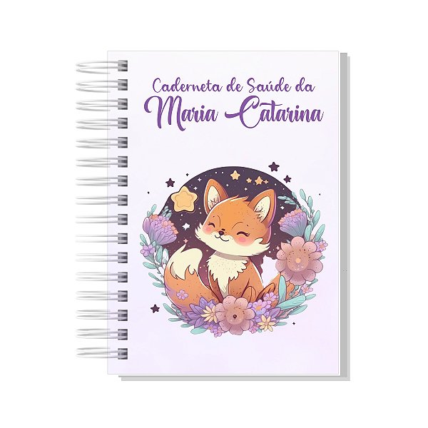 Caderneta de Saúde/Vacinação Raposinha Lilás Menina