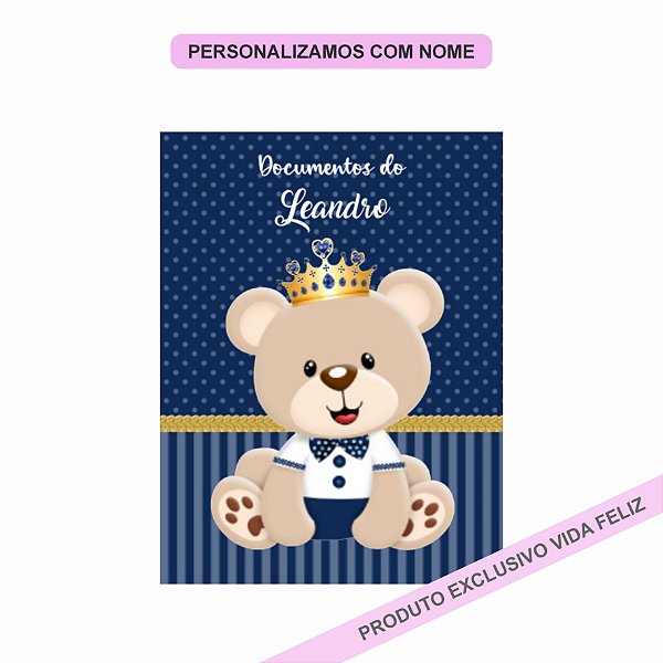 Porta Documentos Urso Príncipe