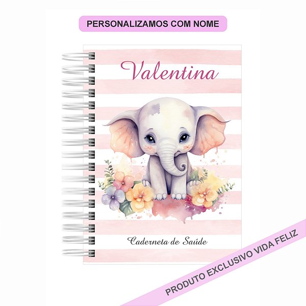 Caderneta de Saúde/Vacinação Elefantinho Menina