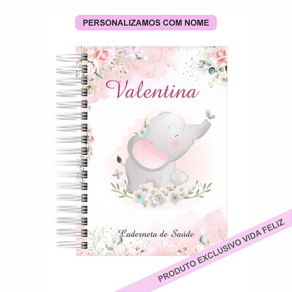Caderneta de Saúde/Vacinação Elefantinho Menina