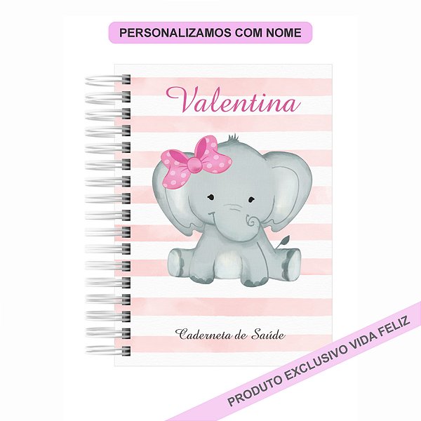 Caderneta de Saúde/Vacinação Elefantinho Menina
