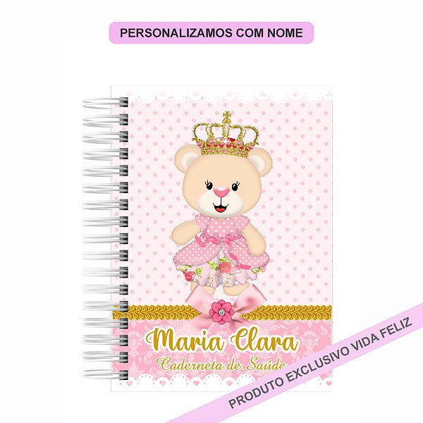 Caderneta de Saúde/Vacinação Ursinha Princesa