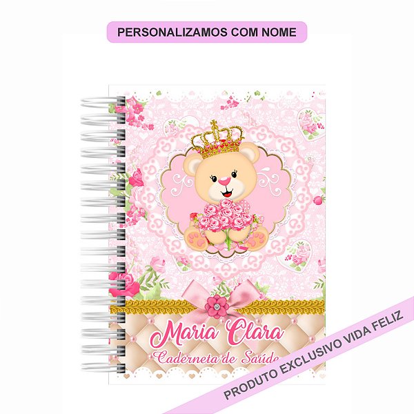 Caderneta de Saúde/Vacinação Ursinha Princesa