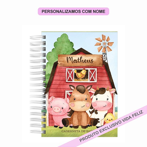 Caderneta de Saúde/Vacinação Fazendinha Menino