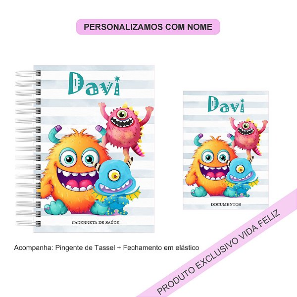 Porta Documentos + Caderneta de Saúde Monstrinhos