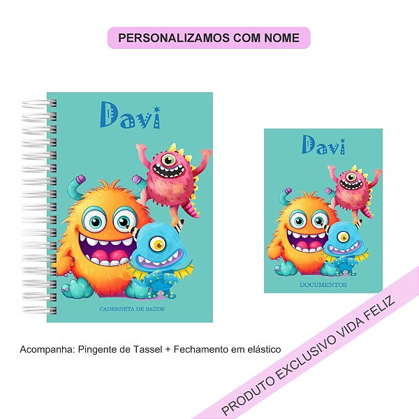 Porta Documentos + Caderneta de Saúde Monstrinhos