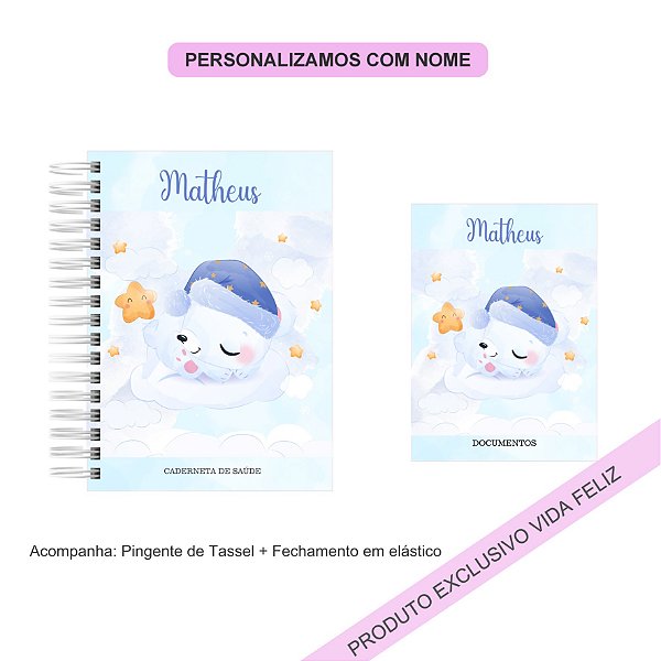 Porta Documentos + Caderneta de Saúde Urso Polar