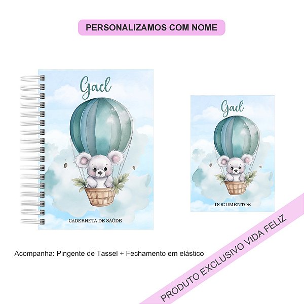Porta Documentos + Caderneta de Saúde Coala Balão de Ar