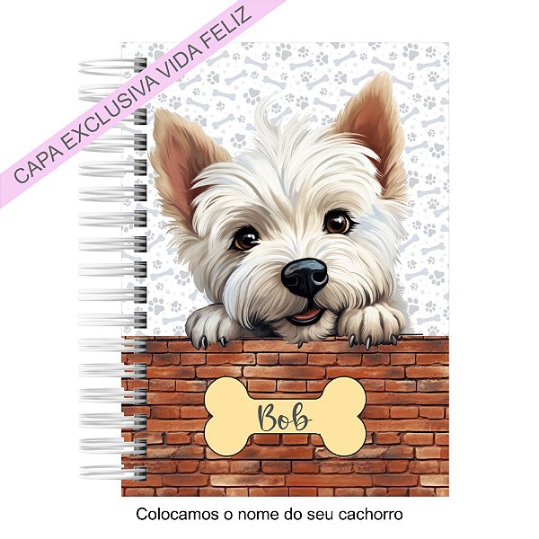 Caderneta Pet Cachorro West Highland White Terrier - Terrier Branco