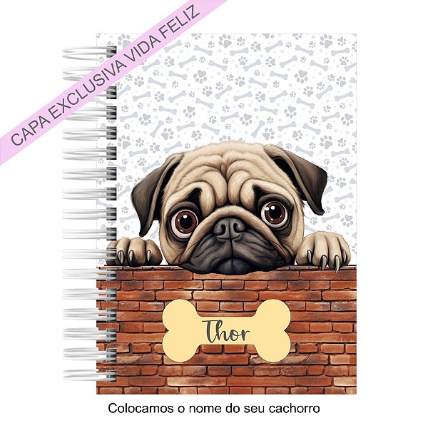 Caderneta Pet Cachorro Pug