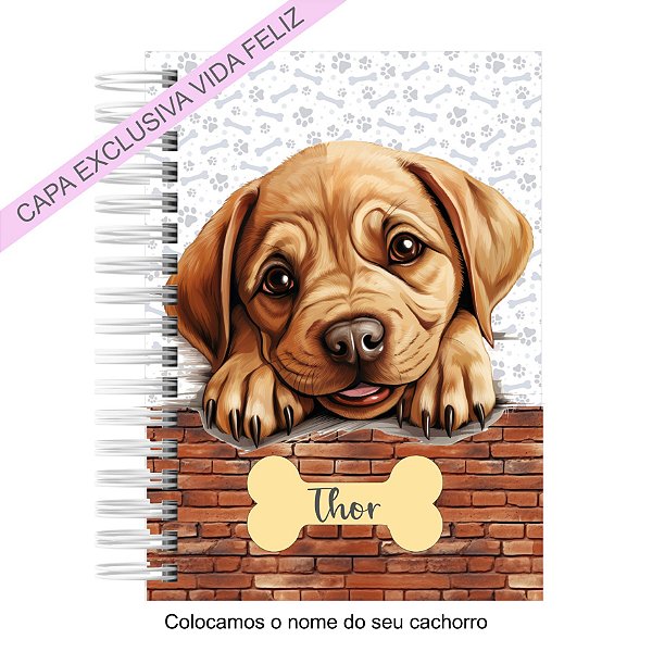 Caderneta Pet Cachorro Labrador Bulldog