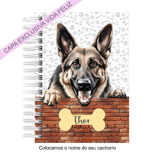 Caderneta Pet Cachorro German Shepherd / Pastor Alemão