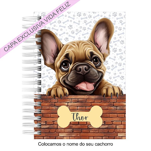 Caderneta Pet Cachorro French Bulldog / Bulldog Francês