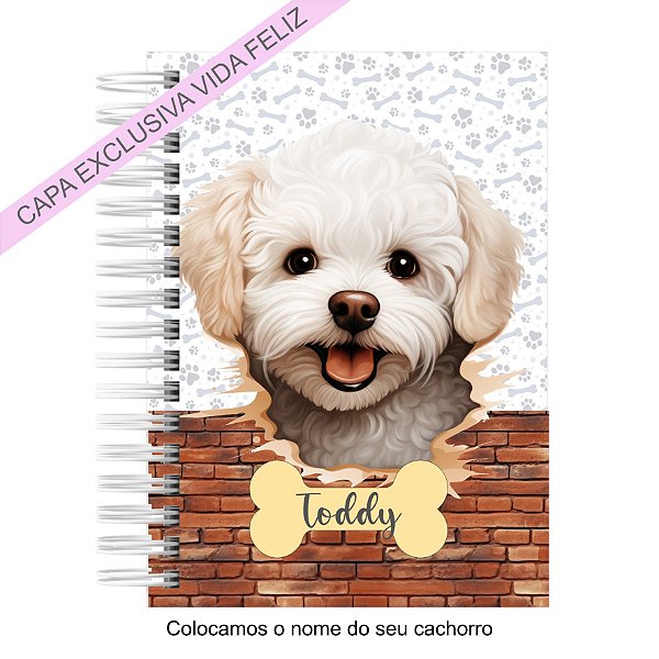 Caderneta Pet Cachorro Bichon Frise