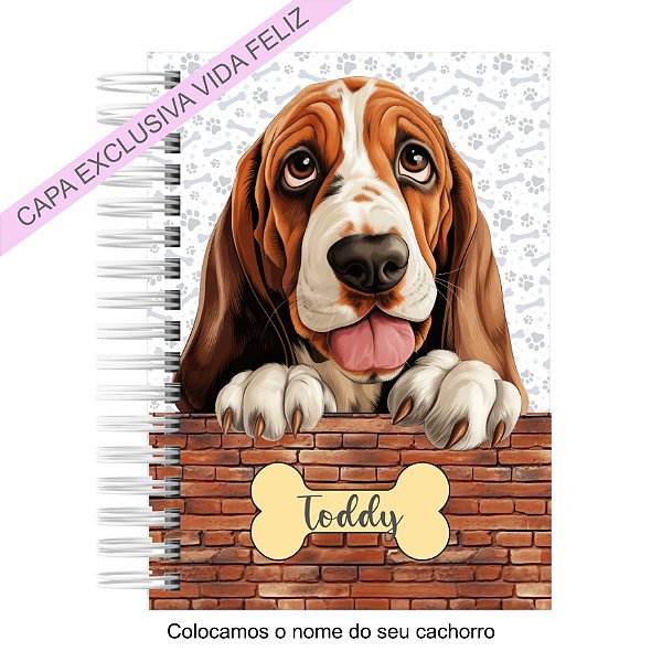 Caderneta Pet Cachorro Basset Hound