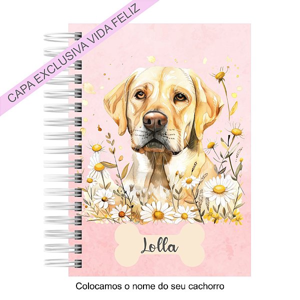 Caderneta Pet Cachorro Fêmea Floral