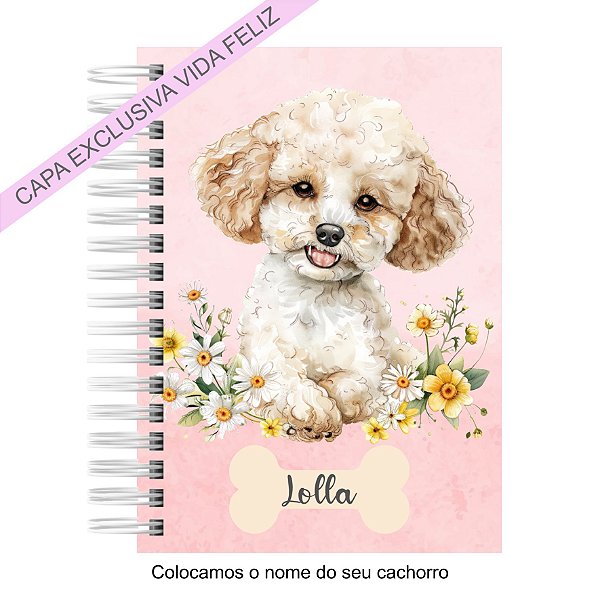Caderneta Pet Cachorro Fêmea Floral