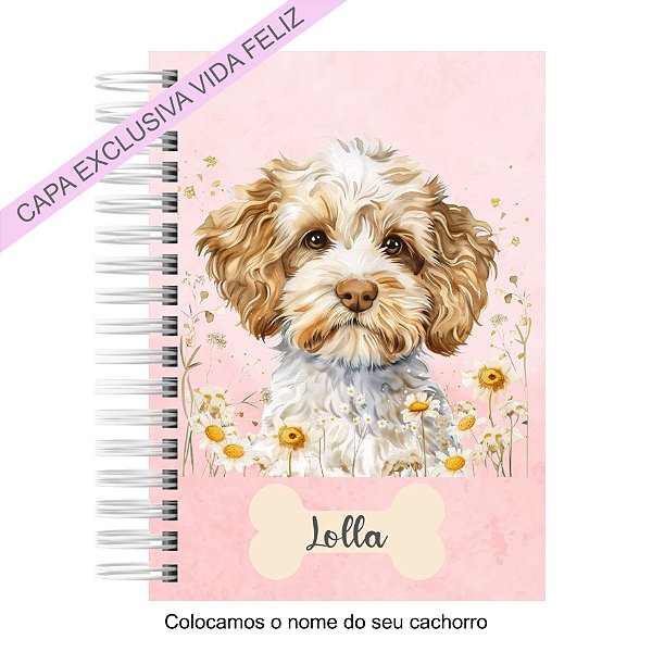 Caderneta Pet Cachorro Fêmea Floral