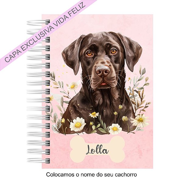Caderneta Pet Cachorro Fêmea Floral