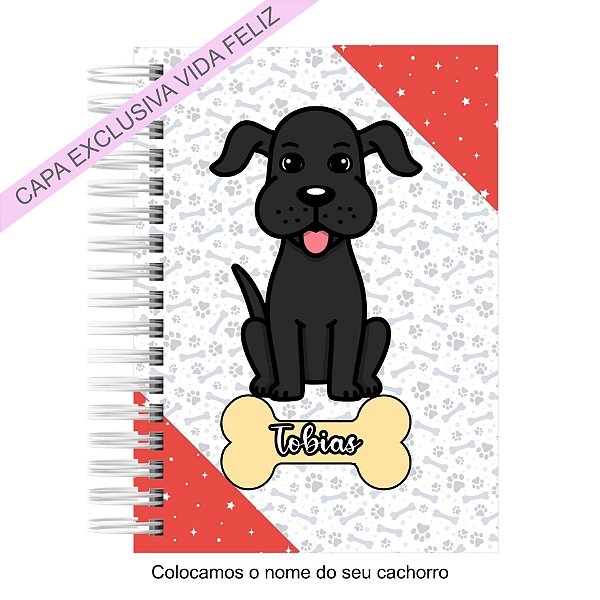 Caderneta Pet Cachorro SRD Preto Grande