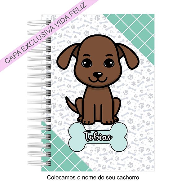 Caderneta Pet Cachorro SRD Marrom Pequeno