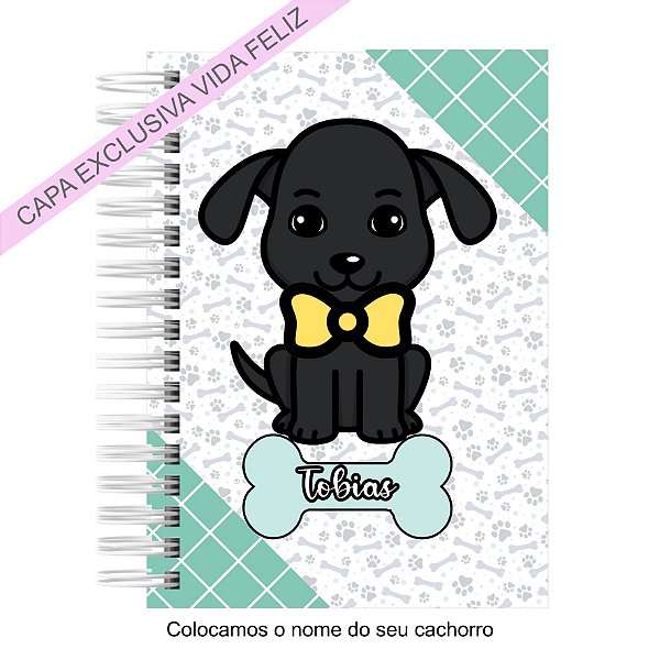 Caderneta Pet Cachorro SRD Preto Pequeno