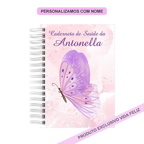 Caderneta de Saúde/Vacinação Borboleta Lilás
