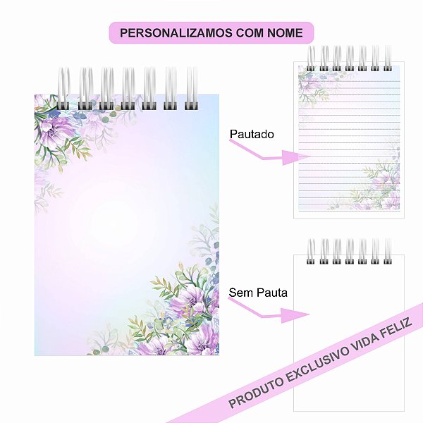 Bloquinho de Anotações Floral