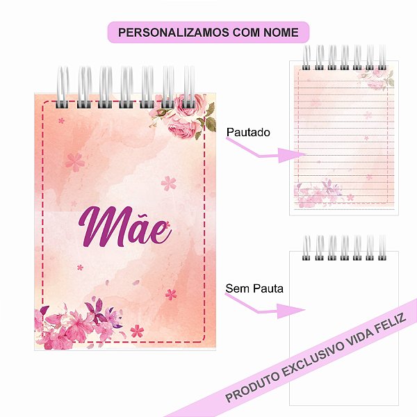 Bloquinho de Anotações Dia das Mães Floral