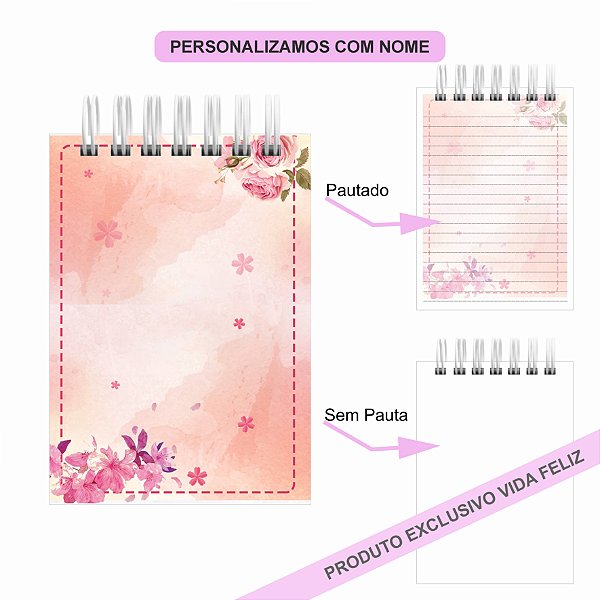 Bloquinho de Anotações Floral