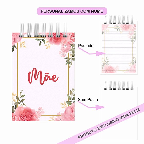 Bloquinho de Anotações Dia das Mães Floral II