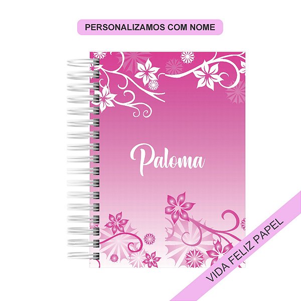 Caderno Personalizado Floral