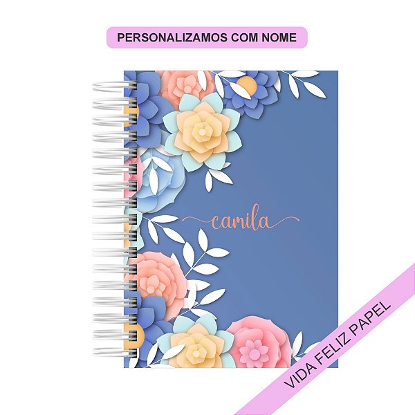 Caderno Personalizado Floral