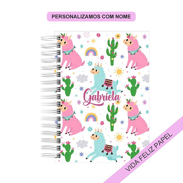 Caderno Personalizado Lhama Cacto