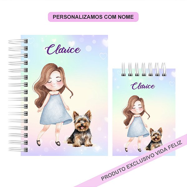 Kit Caderno + Bloquinho de Anotações Personalizado Yorkshire
