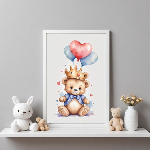 Quadro Decorativo Infantil Urso Príncipe
