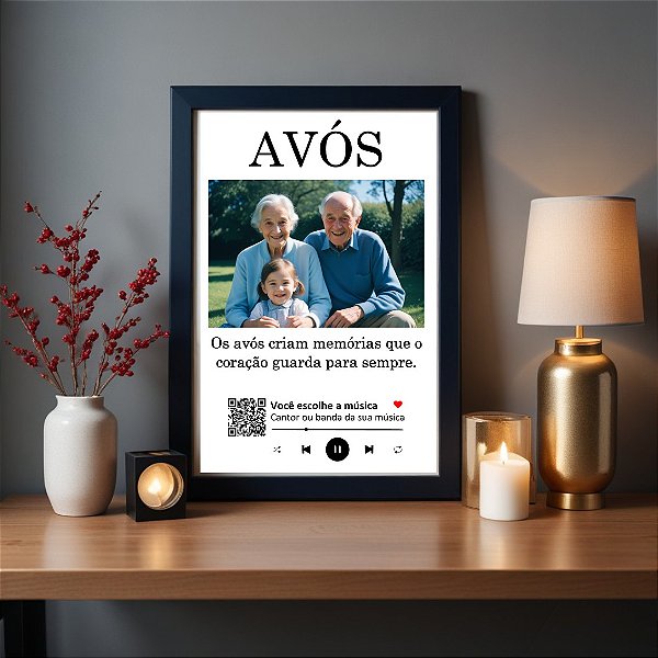 Quadro Interativo Avós com Foto Personalizado YouTube