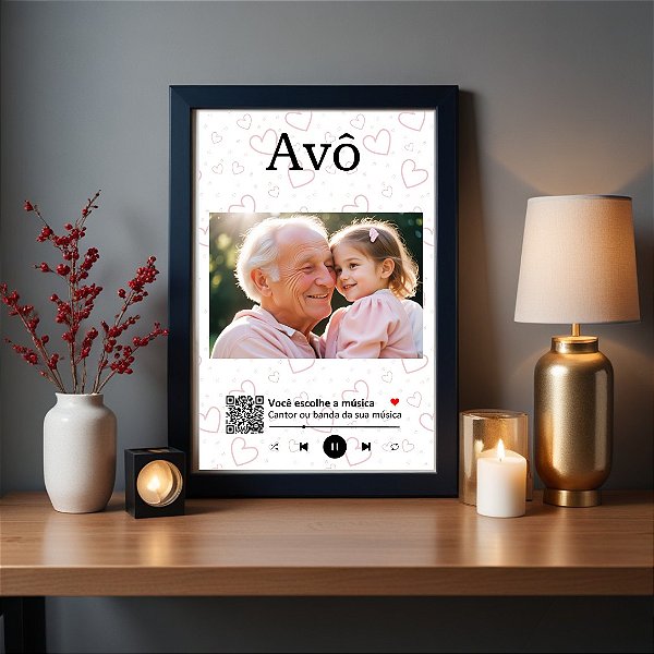 Quadro Interativo Personalizado Avô com Neto com Foto YouTube