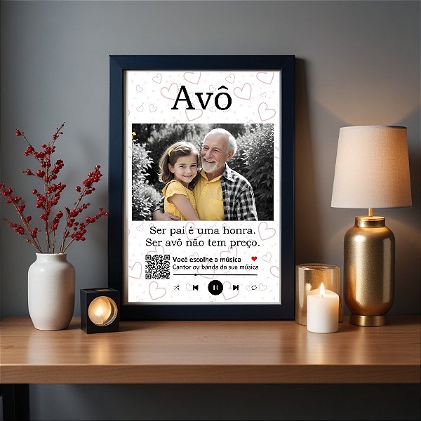 Quadro Interativo Personalizado Avô com Neto com Foto YouTube
