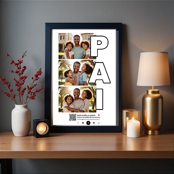 Quadro Interativo Pai com Foto Personalizado YouTube