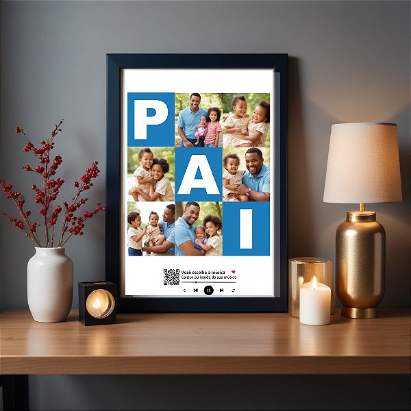 Quadro Interativo Pai Mosaico com Foto Personalizado YouTube