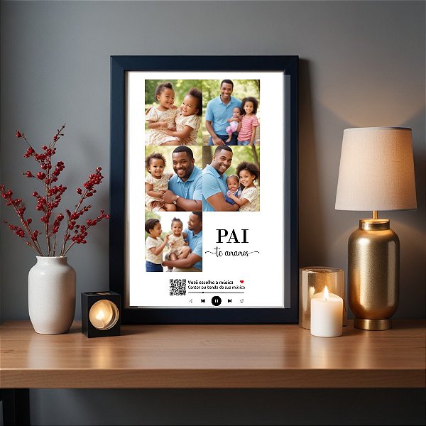 Quadro Interativo Pai Te Amo com Foto Personalizado YouTube